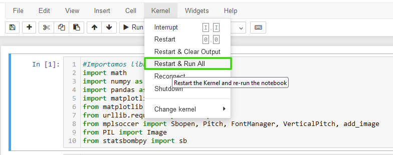 Reiniciar Kernel en Jupyter Notebook